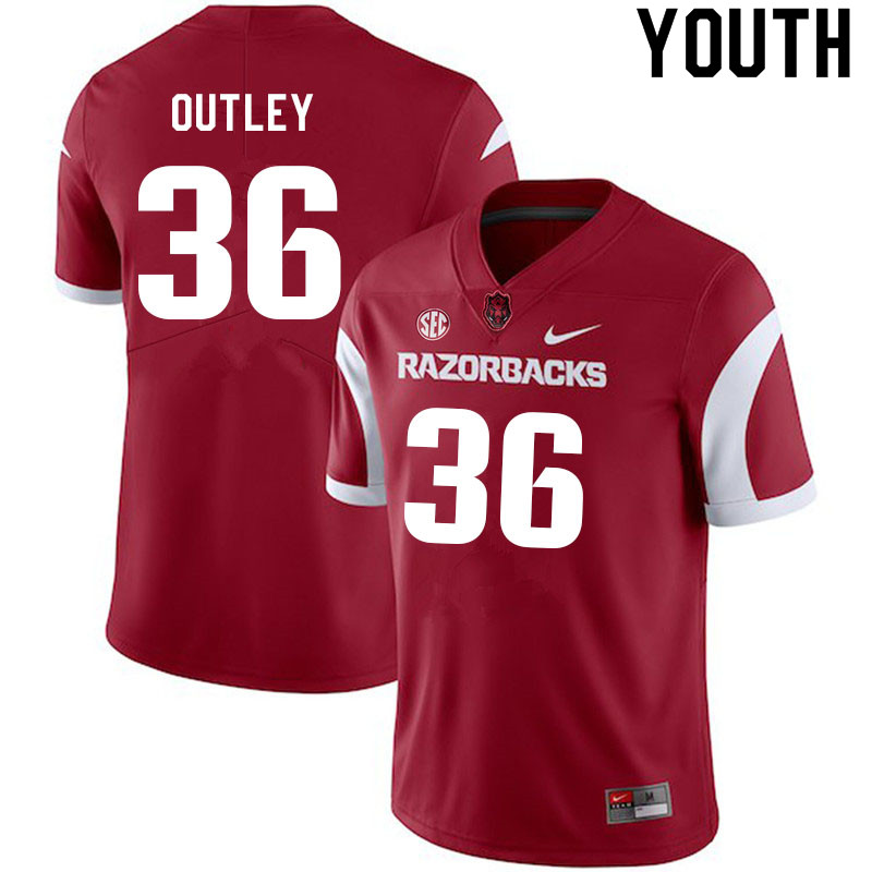 Youth #36 Erin Outley Arkansas Razorbacks College Football Jerseys Sale-Cardinal